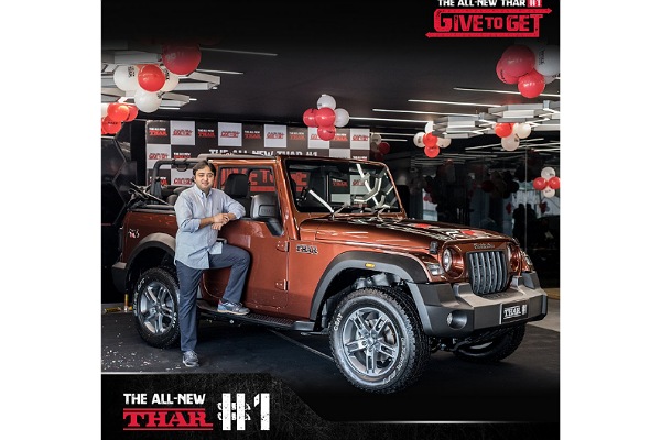 #1 Mahindra Thar delivered to auto component maker Minda Corporation's CEO Aakash Minda