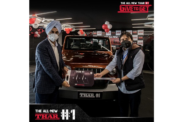 #1 Mahindra Thar delivered to auto component maker Minda Corporation's CEO Aakash Minda