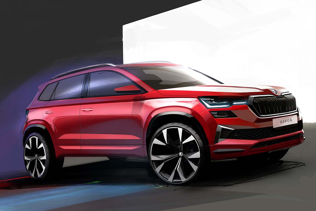 Skoda Karoq Facelift Design Sketches Revealed 