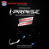 Okinawa i-Praise Scooter Pre-Bookings Commence