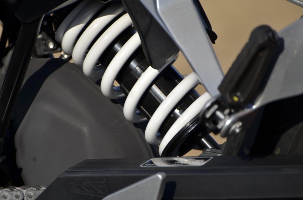 The white monoshock at the rear looks quite sporty.