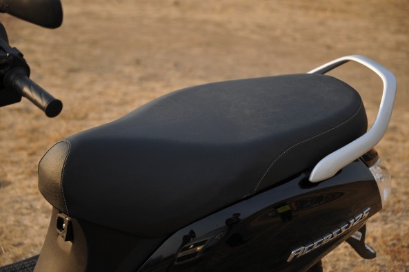 The seat is long and comfy, and can easily accommodate two heavyset adults.