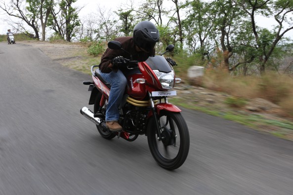 Performance is adequate, but the engine becomes gruff when you push the bike hard.