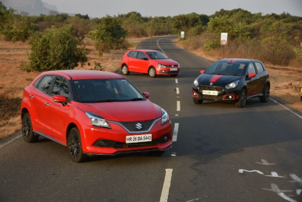 Maruti Baleno RS vs Abarth Punto vs Polo GT TSI comparison