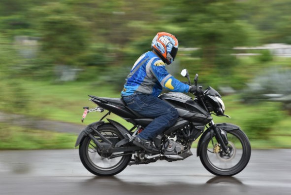 The bike feels composed even at speed.