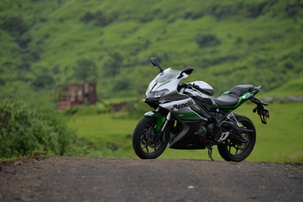 classic Benelli metallic silver and green paint scheme.