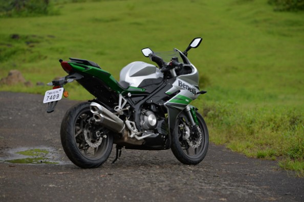 classic Benelli metallic silver and green paint scheme.