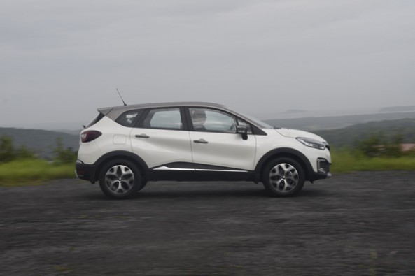 Swooping lines and curves on the outside.