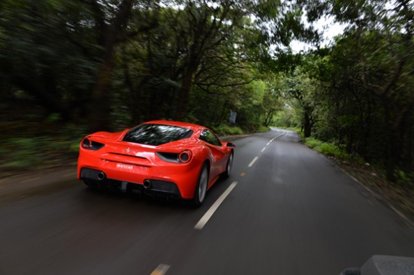 The 488 leaps forward instantly.