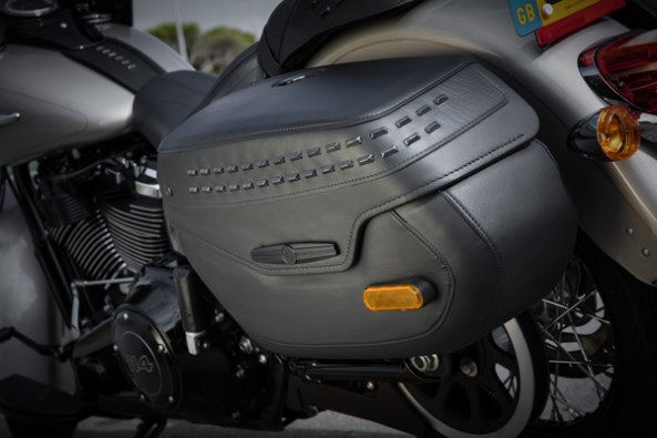 Waterproof saddle bags on the Classic.