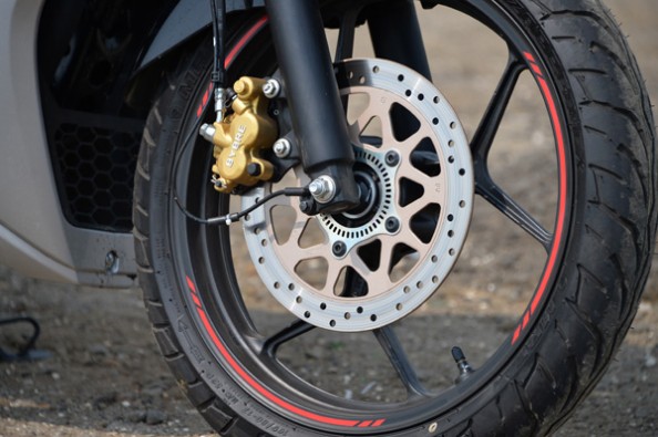 ABS-equipped caliper.