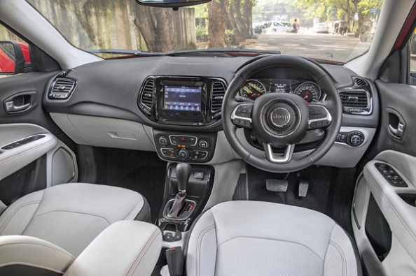 Compass infotainment screen.