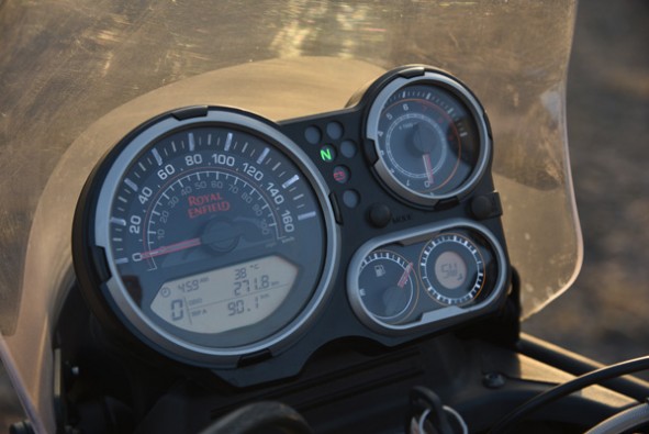 Big 21-inch front wheel.