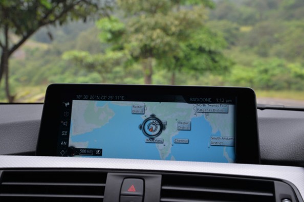Sat-nav in the BMW.