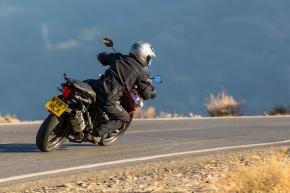 Cornering the Tiger 1200.