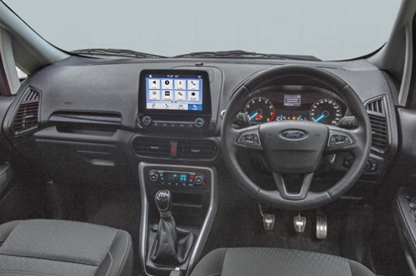 All-black interiors on the EcoSport.