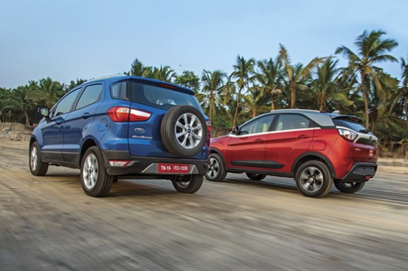 Ford EcoSport vs Tata Nexon rear.