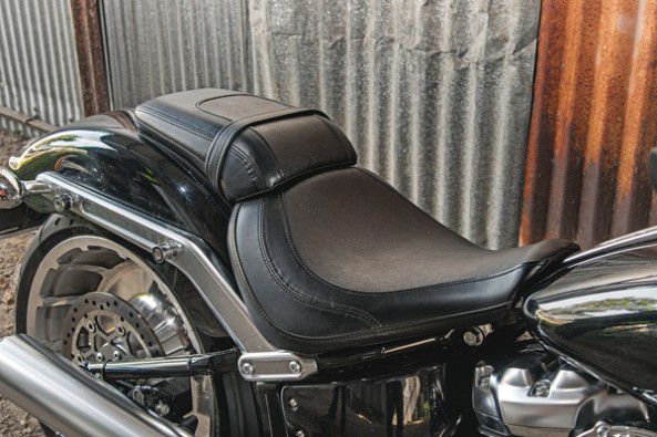 Comfortable rider seat but unforgiving rear seat.