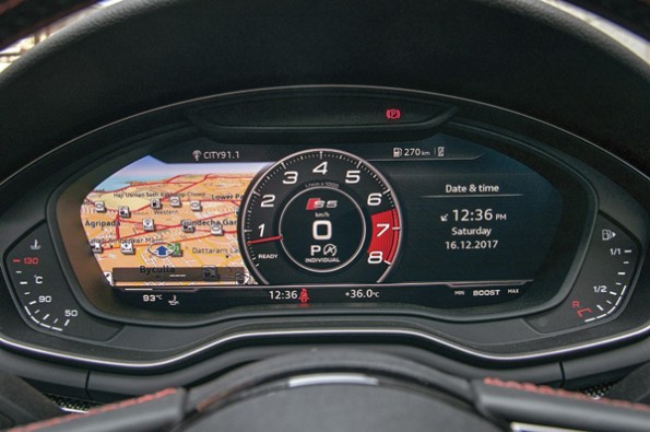 Audi's brilliant Virtual Cockpit digital instrument cluster.