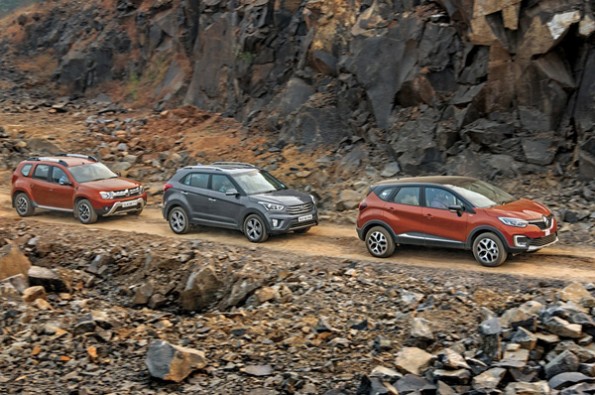 All three SUVs in action.