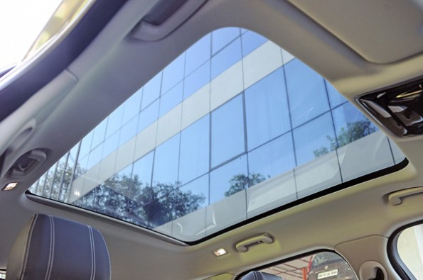 The large sunroof in the Velar.