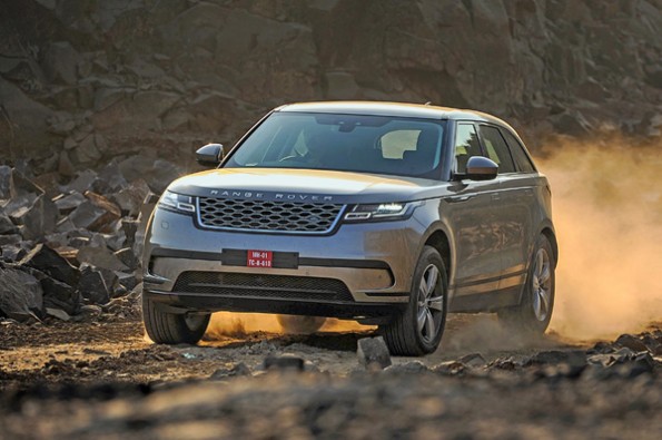 The Range Rover Velar in action off-road.