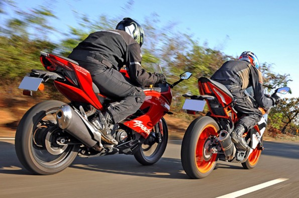 Sharp rear-ends on both motorcycles.