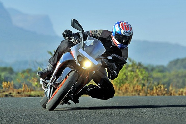 The RC 390 can take on superbikes around corners.