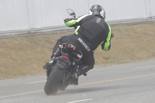 The bike likes to wheelie and slide.