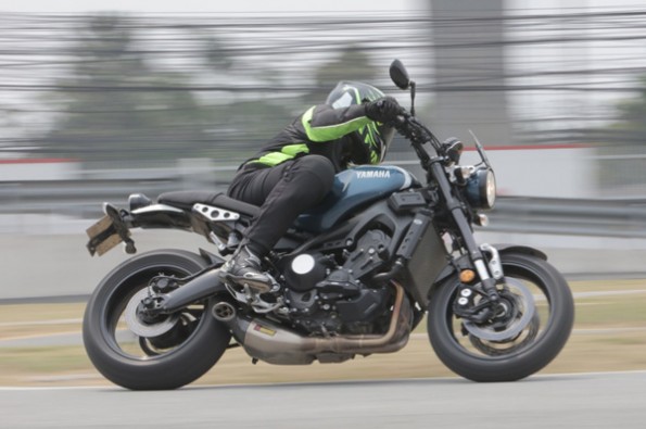 The XSR900 likes to wheelie and corner.