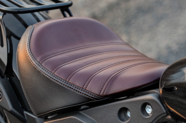 The solo seat is a typical Bobber feature.
