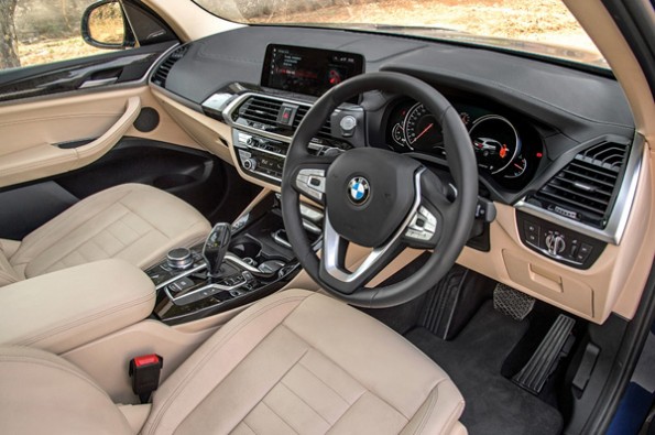Beige and black interior looks neat.