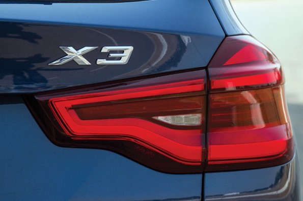 The tailight has sculpted edges.