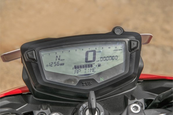 The fully-digital instrument cluster from the RTR 200.