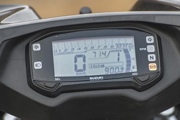 Gixxer-borrowed instrument cluster.