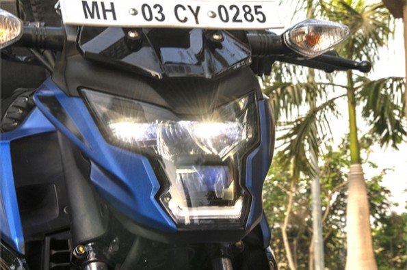 The unique headlight offers LED lighting.
