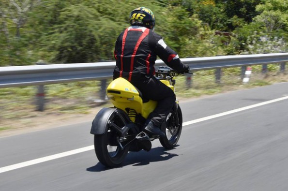 The bike gets a large rear cowl to replace the seat.