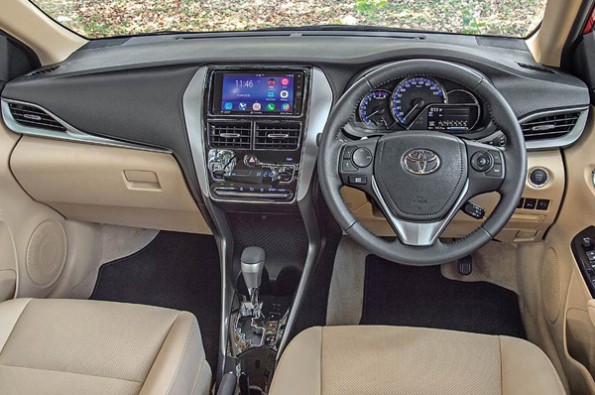 The Yaris feels familiar on the inside.