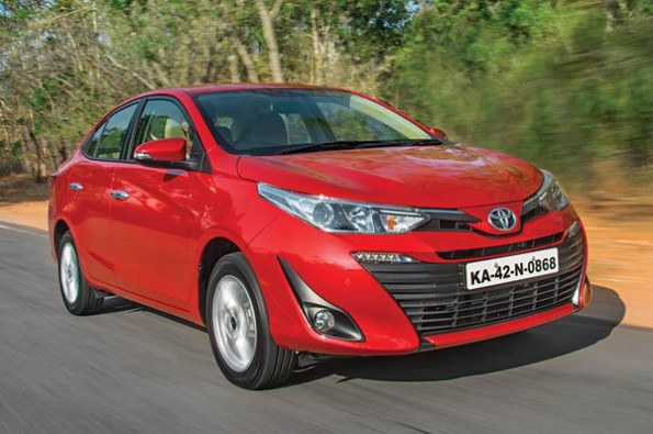 The Yaris has a unique front-end design.