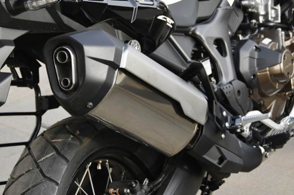 The exhaust on the bike has been redesigned.