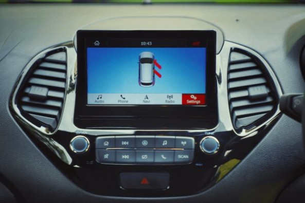 White Ford Figo Infotainment System