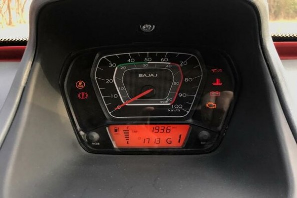 Red Color Bajaj Qute Odometer