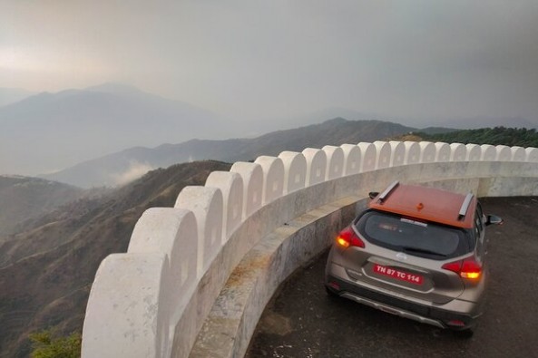 Steel Grey Nissan Kicks Rear Profile
