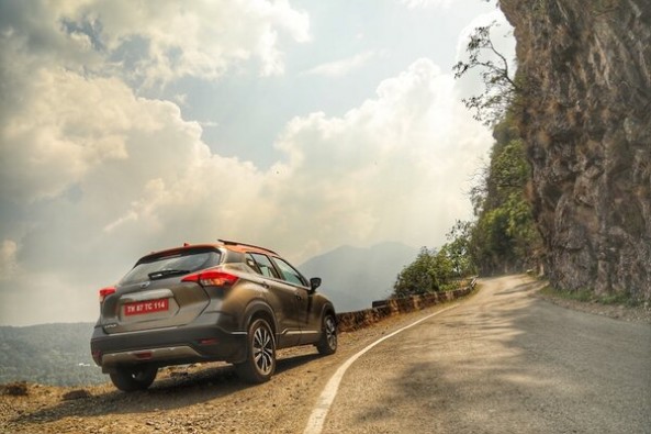 Steel Grey Nissan Kicks Rear Profile