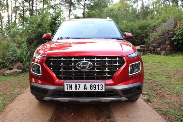 Red Color Hyundai Venue Front Profile