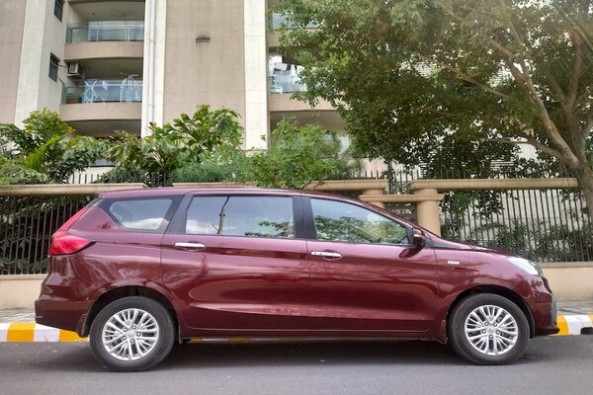 Red Color Maruti Suzuki Ertiga MPV Side Profile