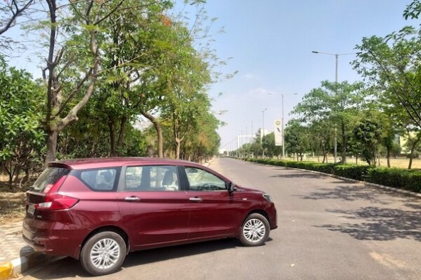 Red Color Maruti Suzuki Ertiga MPV Side Profile