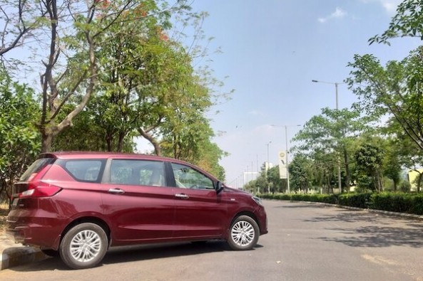 Red Color Maruti Suzuki Ertiga MPV Side Profile
