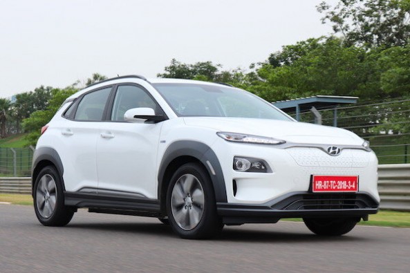 White Color Hyundai Kona Front Profile