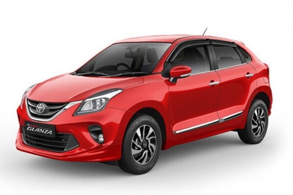 Red Color Toyota Glanza Front Profile